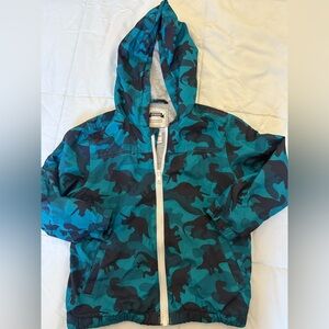 Gymboree Teal and Black Dinosaur Zip Up Jacket